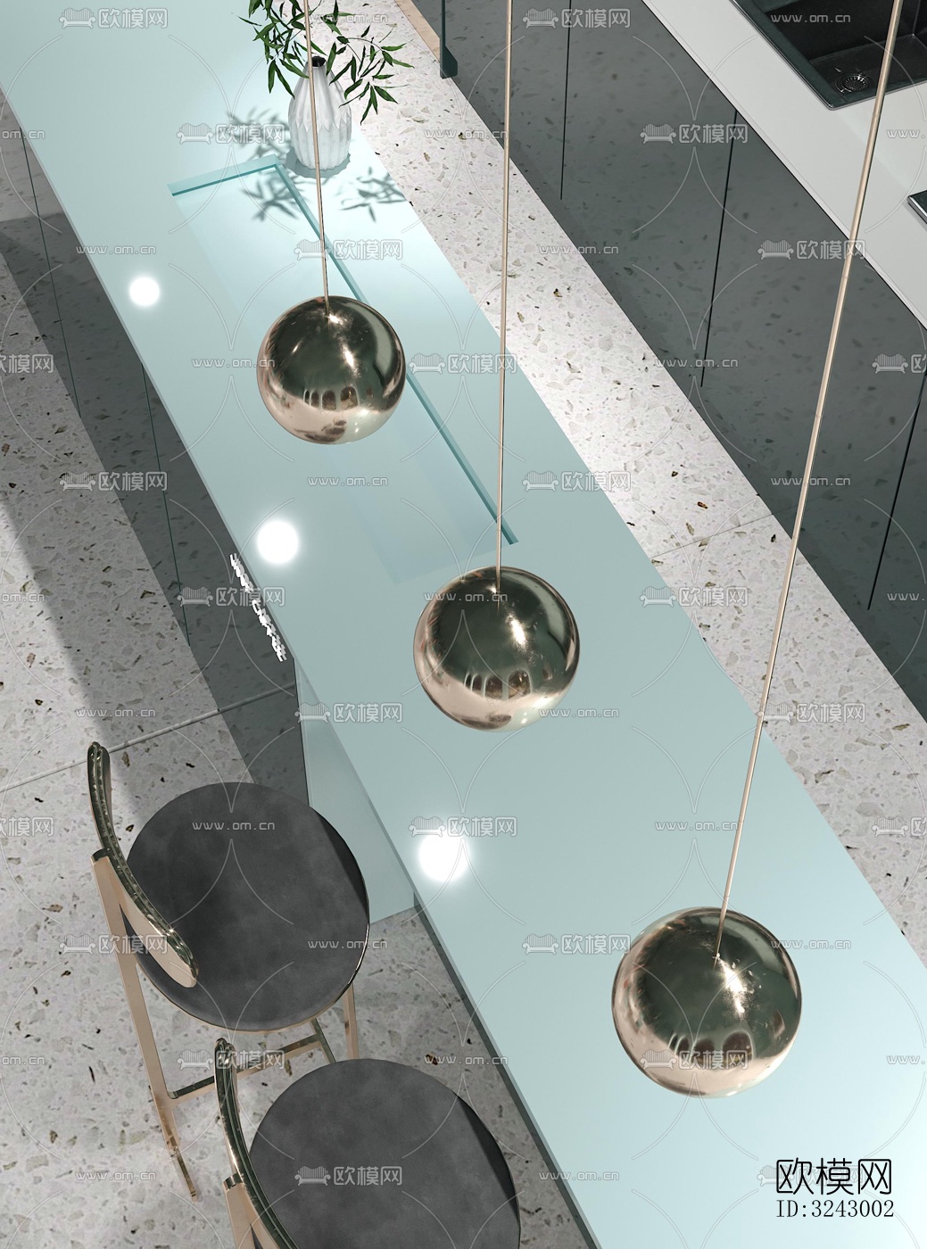 北欧咖啡奶茶效果图下载（渲染图12）