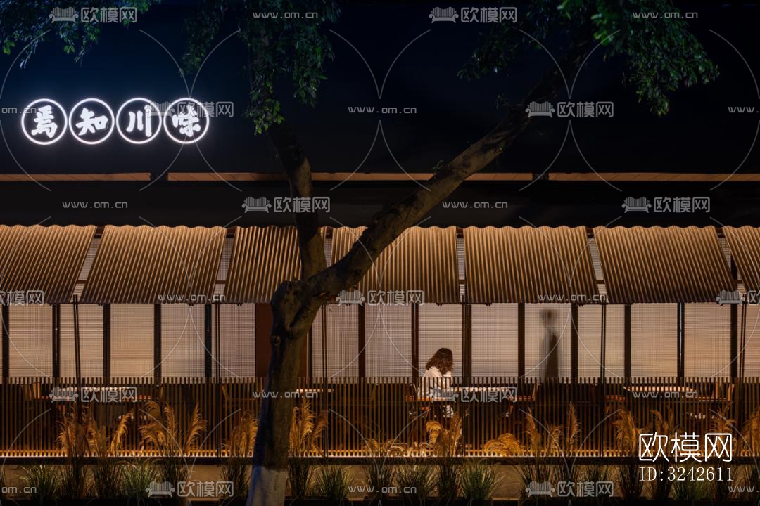 新中式中餐厅效果图下载（渲染图16）