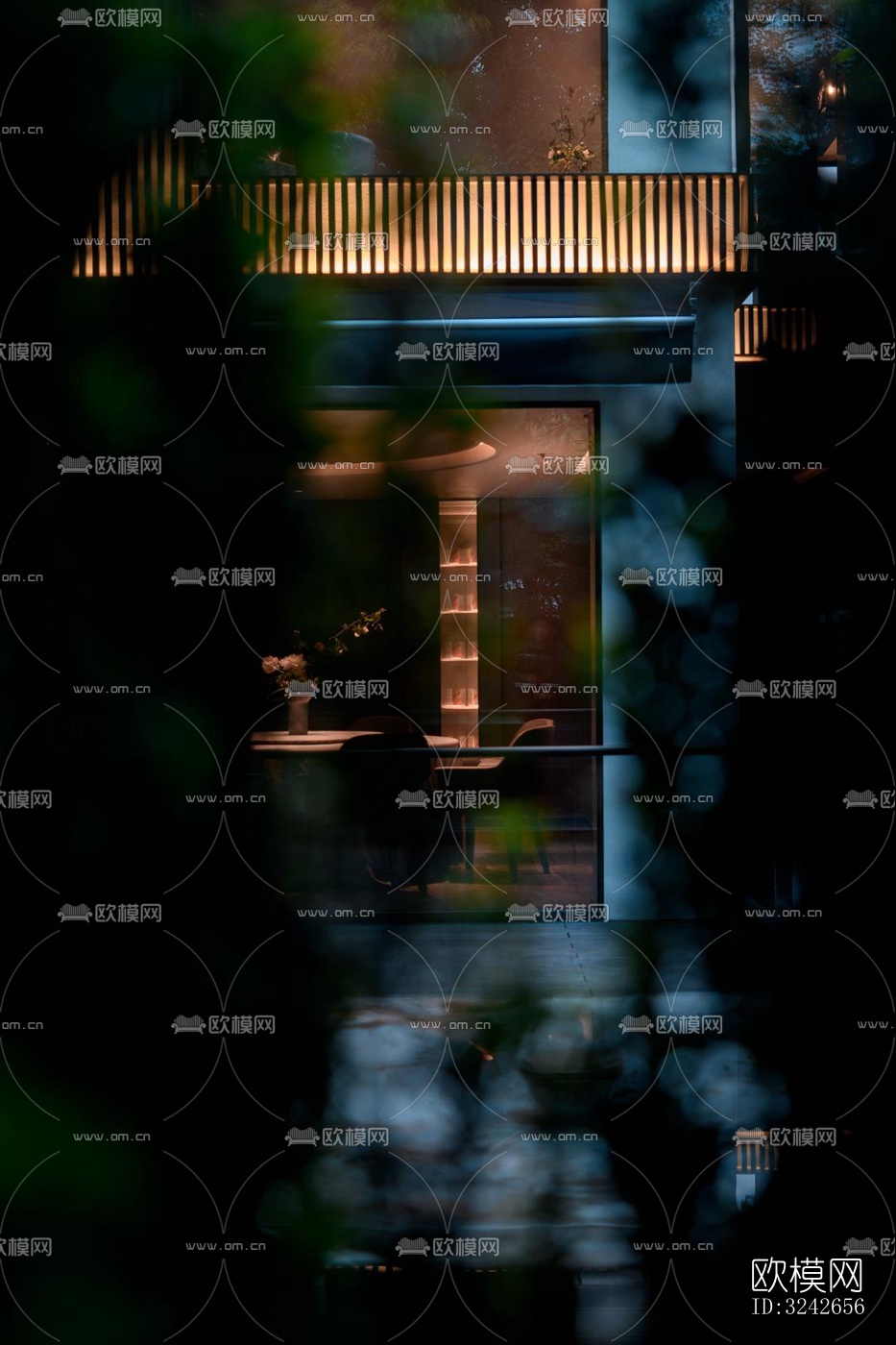 新中式中餐厅效果图下载（渲染图16）