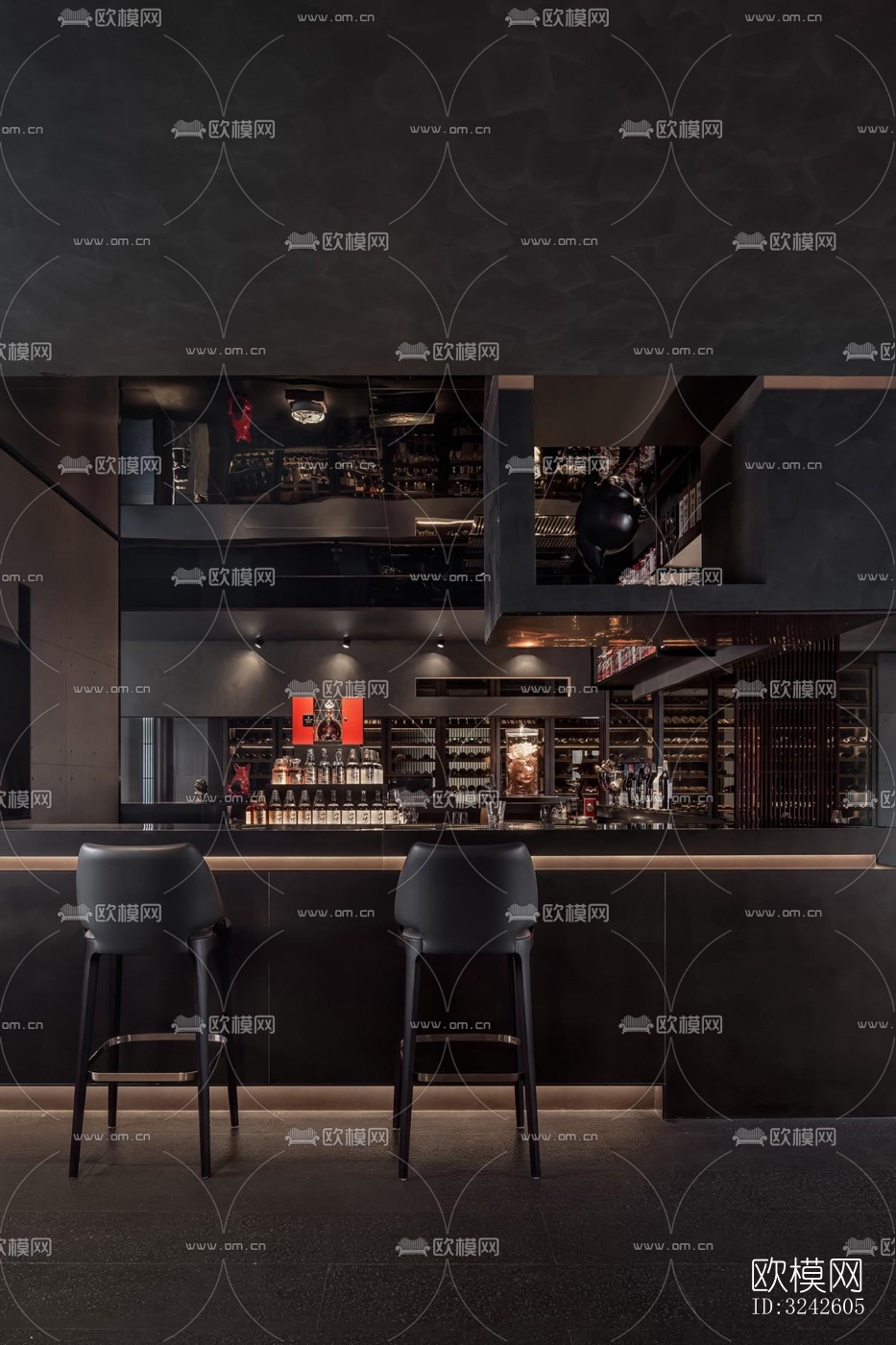 新中式中餐厅效果图下载（渲染图8）