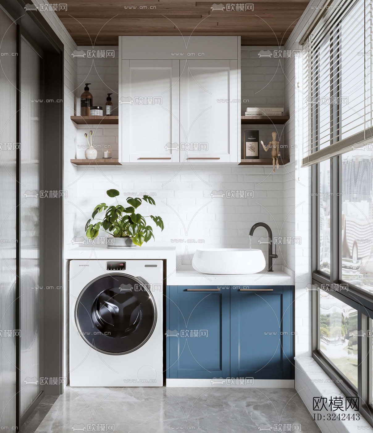 现代阳台花园效果图下载（渲染图3）