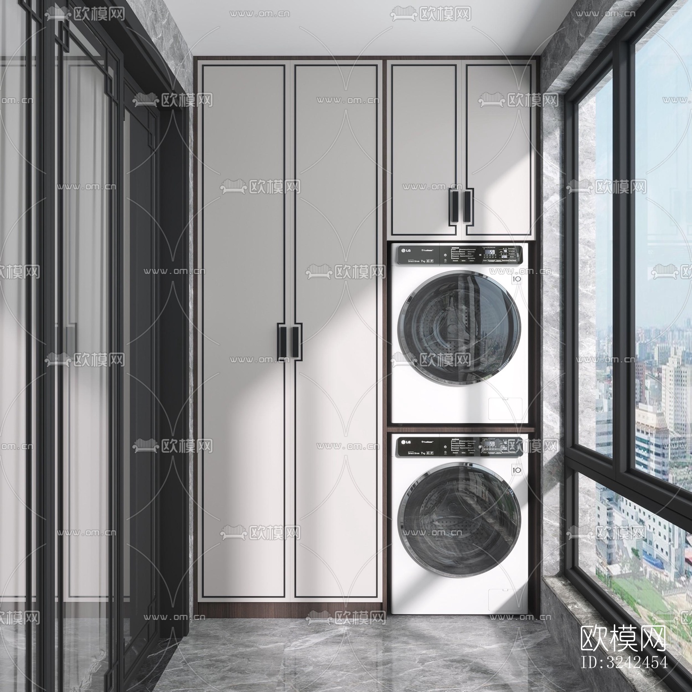 现代阳台花园效果图下载（渲染图2）