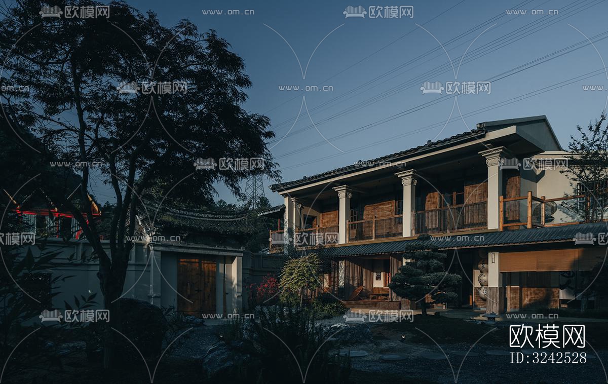 中式中餐厅效果图下载（渲染图11）