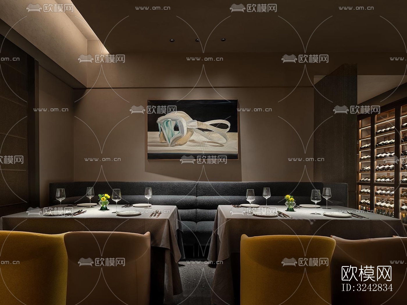 新中式中餐厅效果图下载（渲染图6）