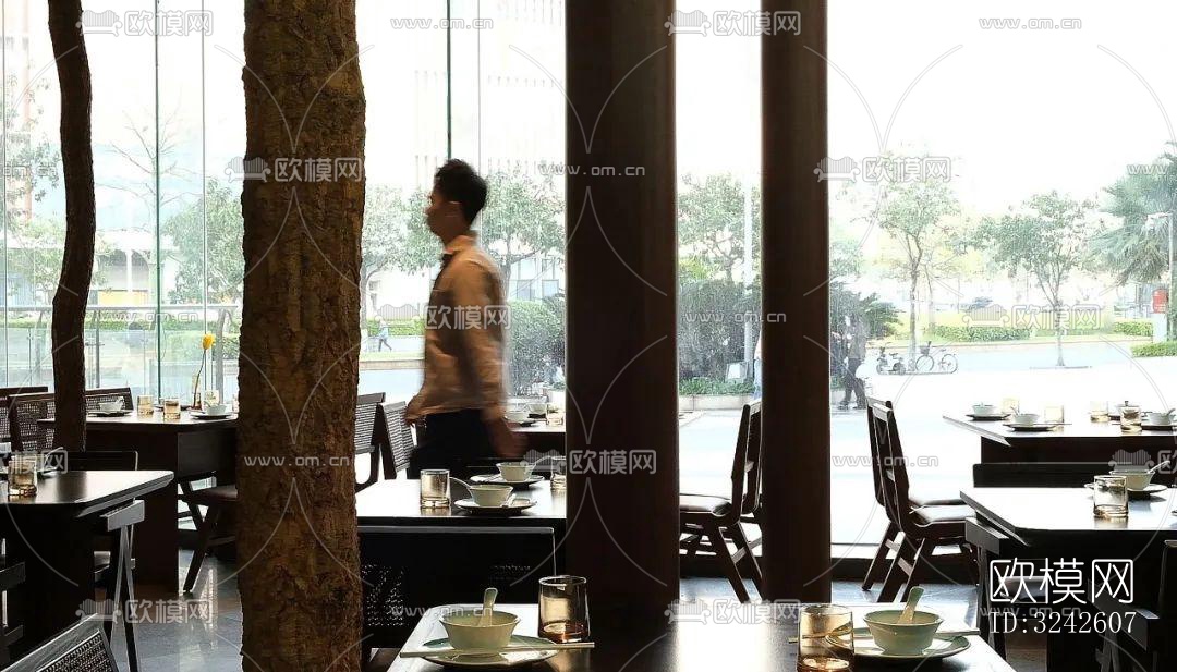 新中式中餐厅效果图下载（渲染图2）