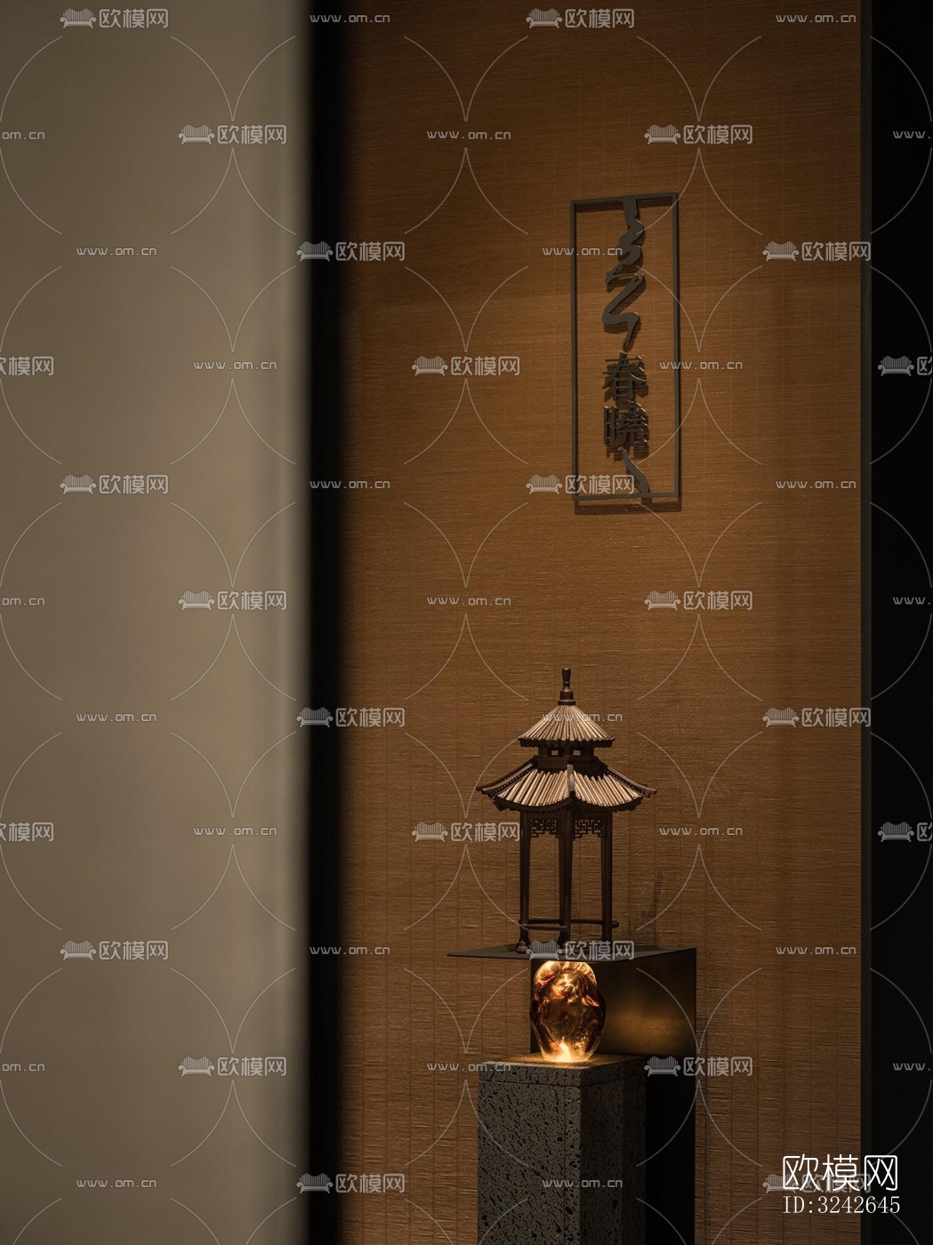 新中式中餐厅效果图下载（渲染图6）