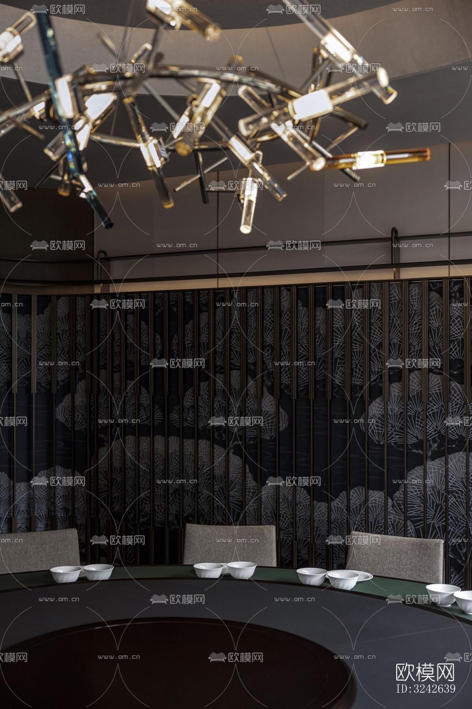 新中式中餐厅效果图下载（渲染图18）