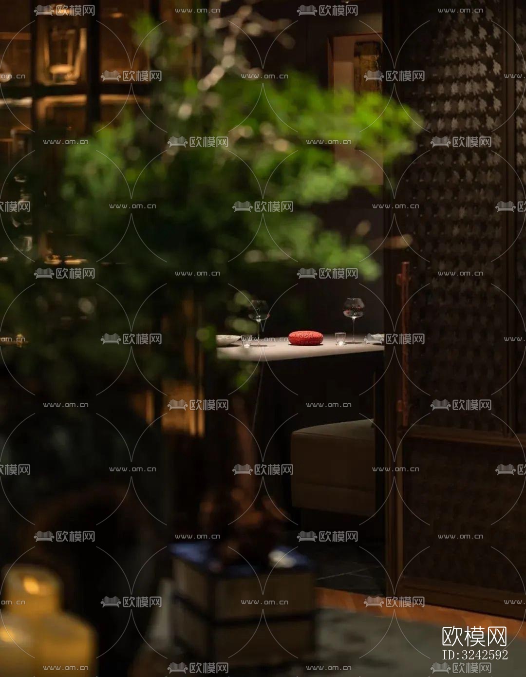 新中式中餐厅效果图下载（渲染图17）