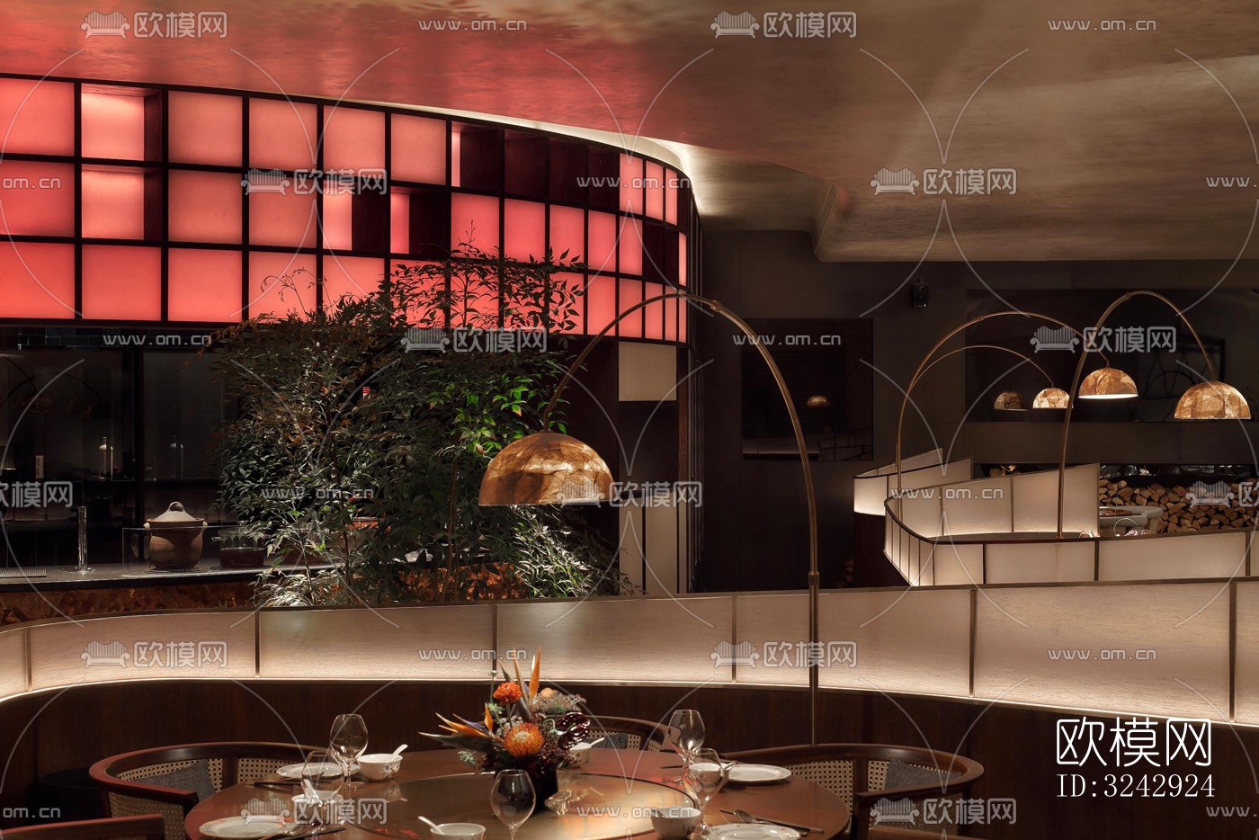 现代中餐厅效果图下载（渲染图10）