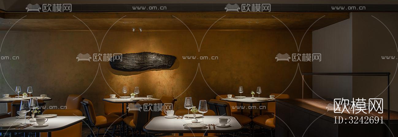 新中式中餐厅效果图下载（渲染图12）