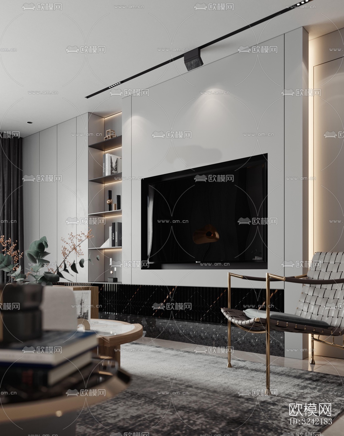 现代客餐厅效果图下载（渲染图2）