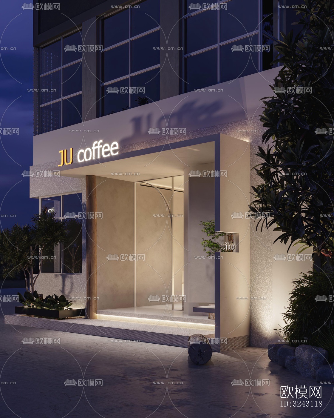 现代咖啡奶茶效果图下载（渲染图7）