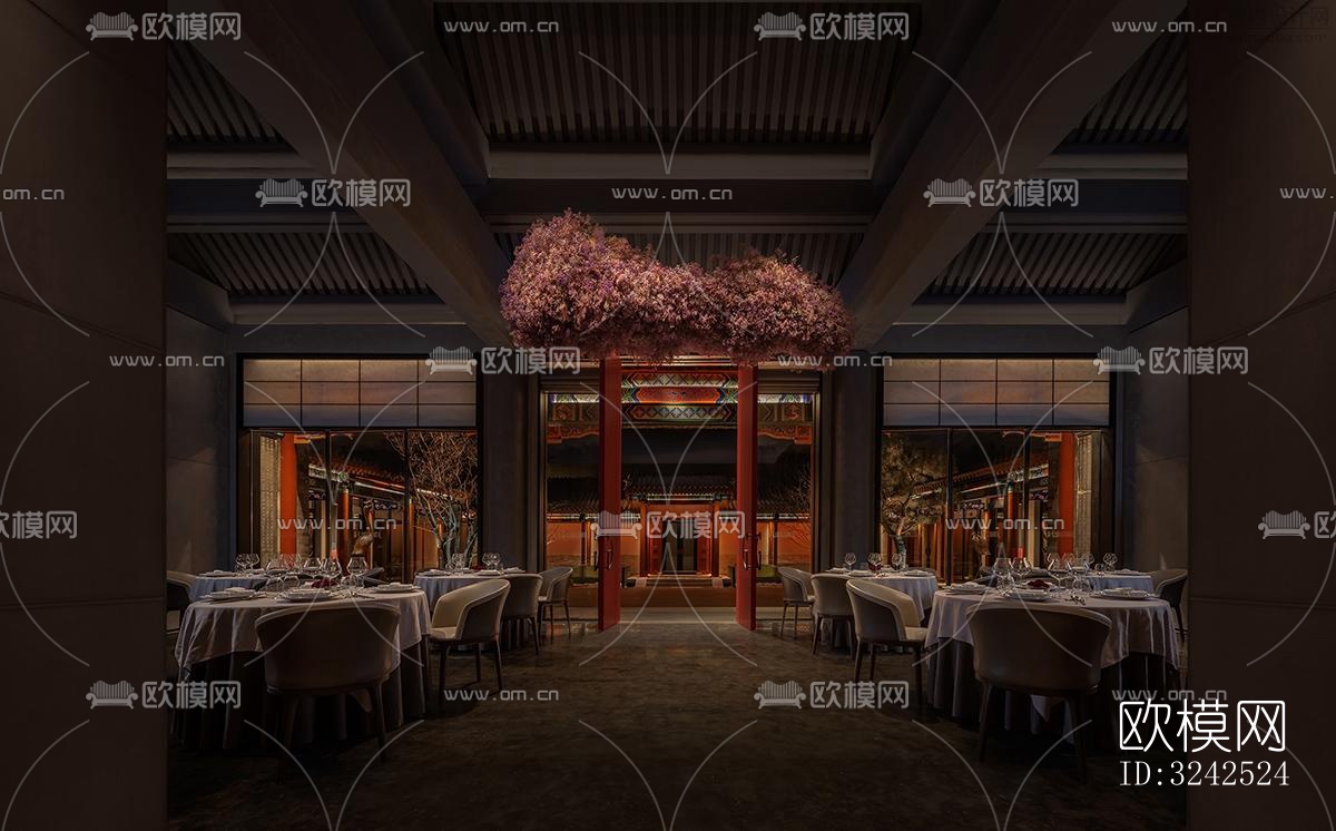 中式中餐厅效果图下载（渲染图5）