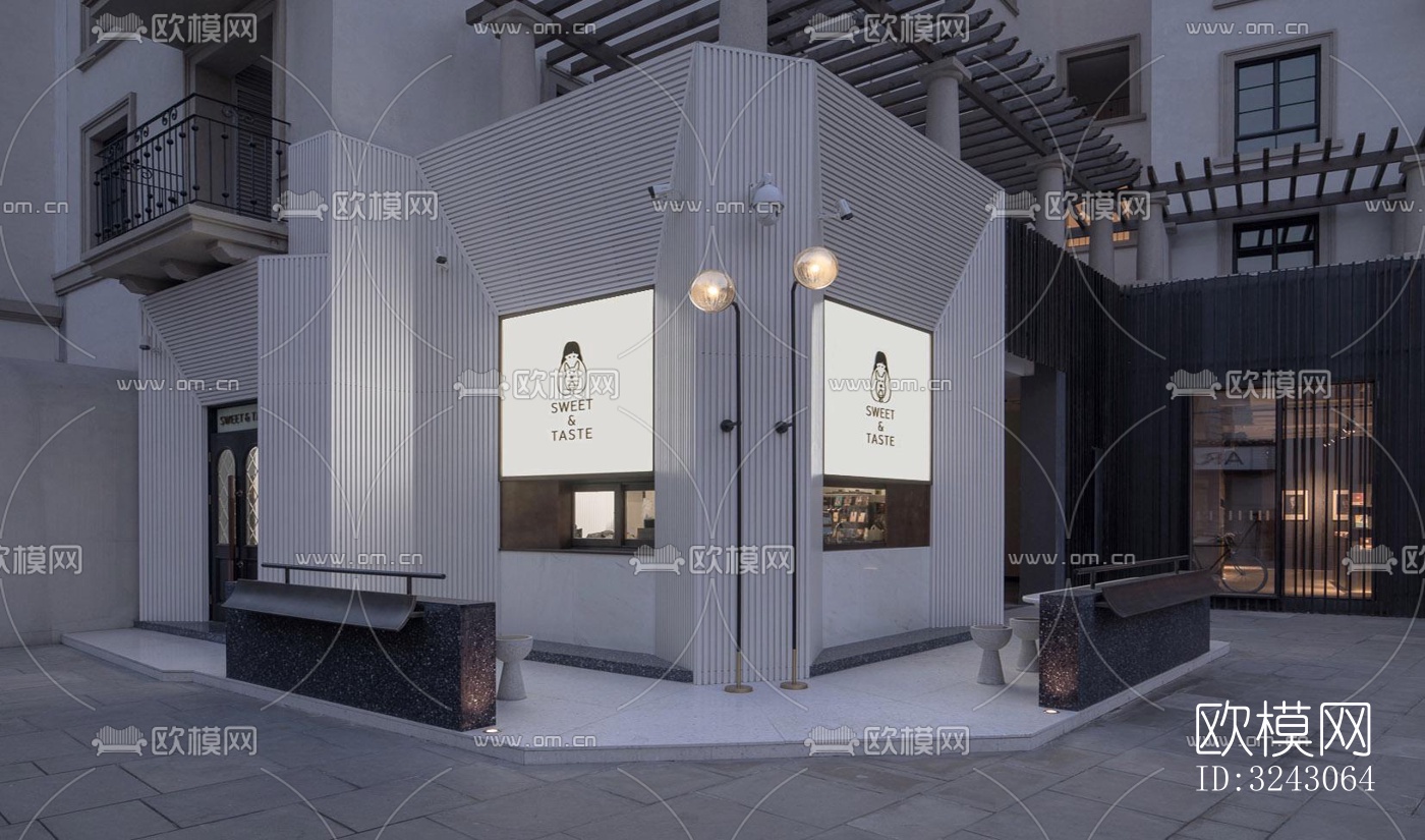 现代咖啡奶茶效果图下载（渲染图1）