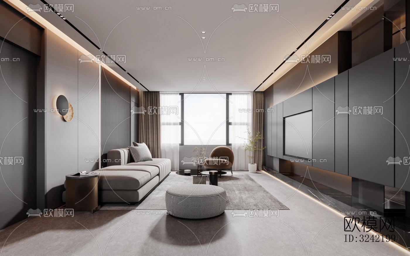 现代客餐厅效果图下载（渲染图6）