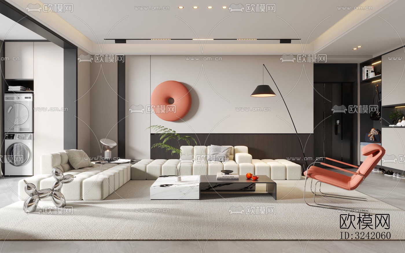 现代客厅效果图下载（渲染图1）