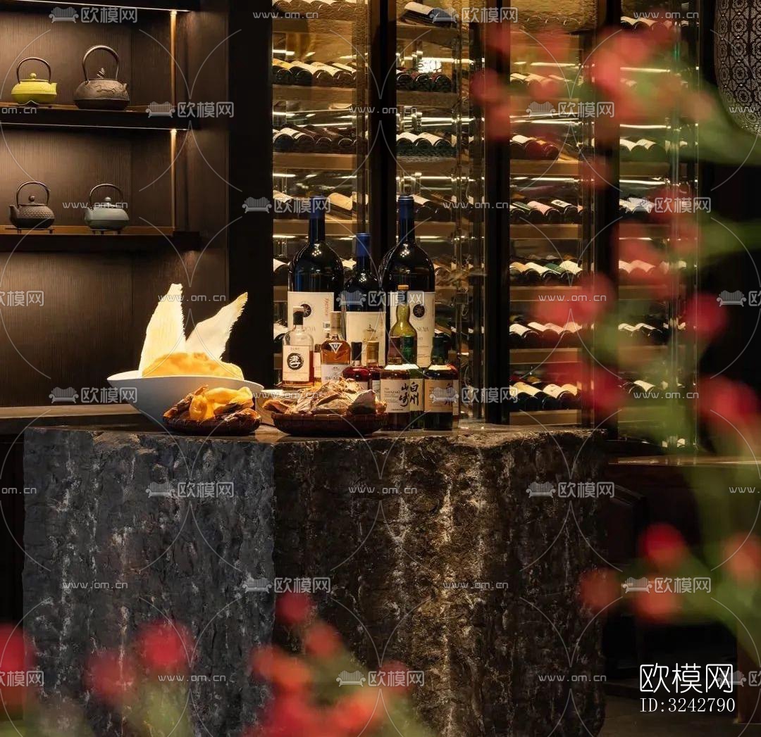 新中式中餐厅效果图下载（渲染图1）