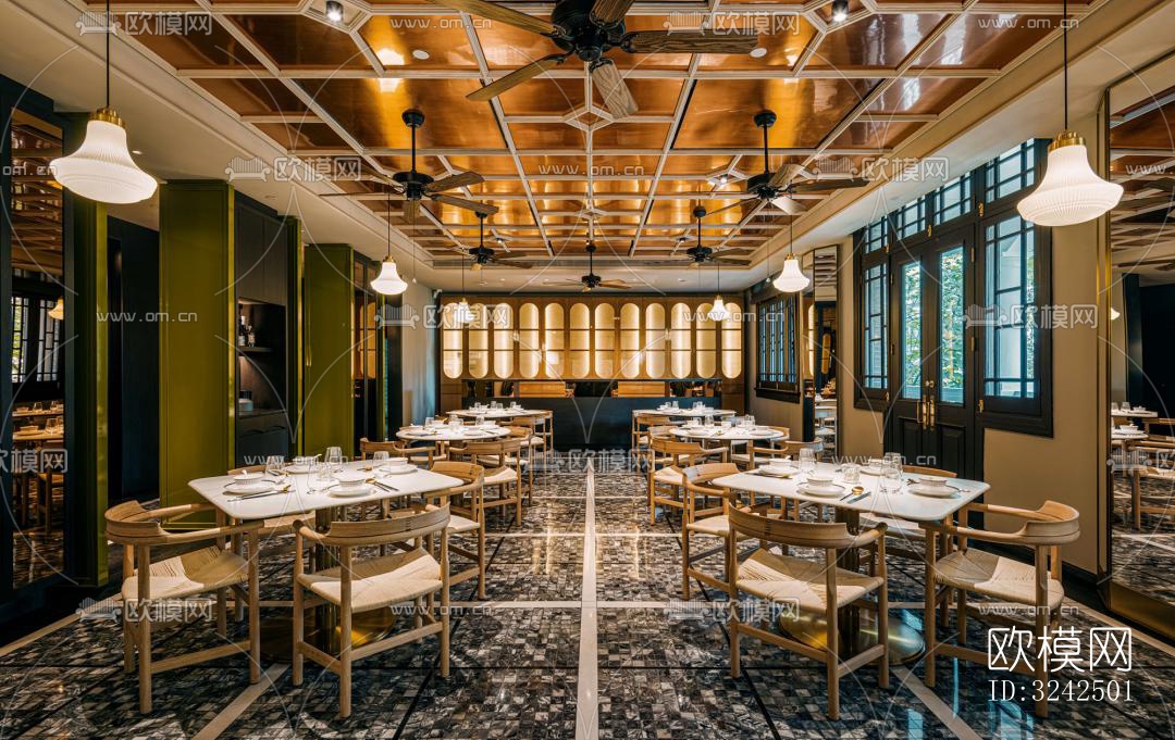 东南亚中餐厅效果图下载（渲染图10）