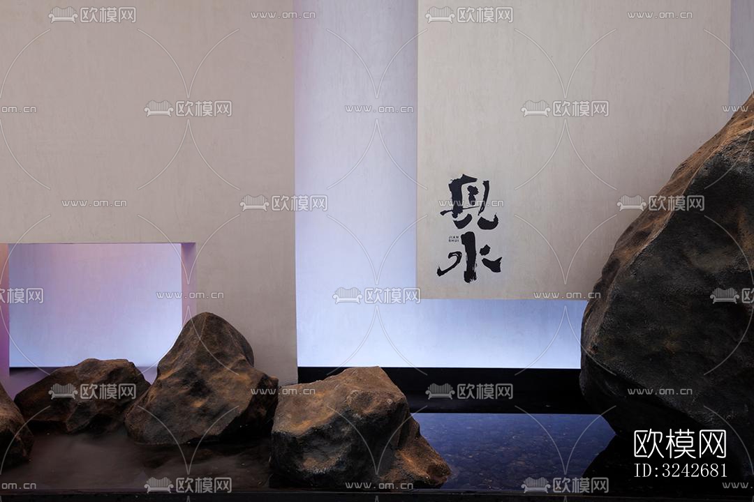 新中式中餐厅效果图下载（渲染图2）