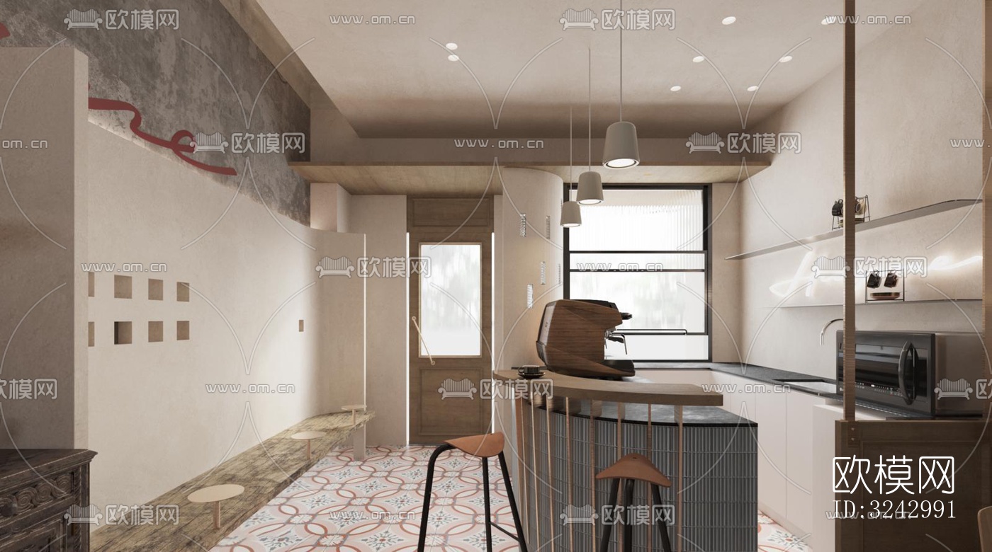 侘寂咖啡奶茶效果图下载（渲染图8）