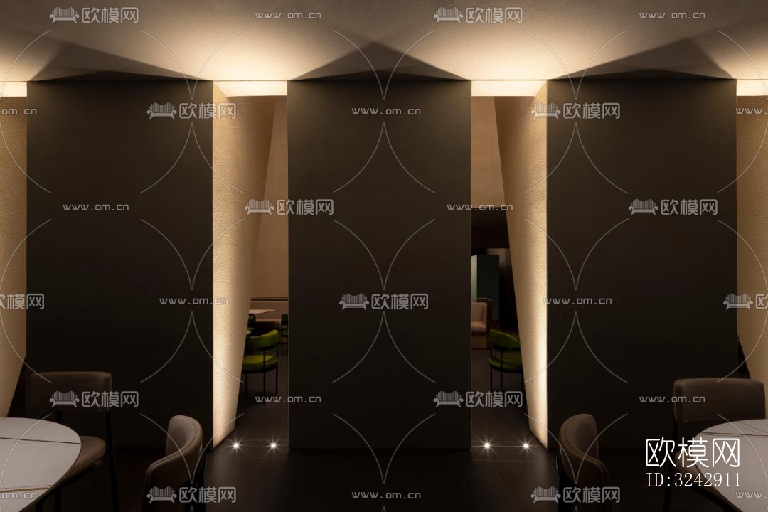 现代中餐厅效果图下载（渲染图5）