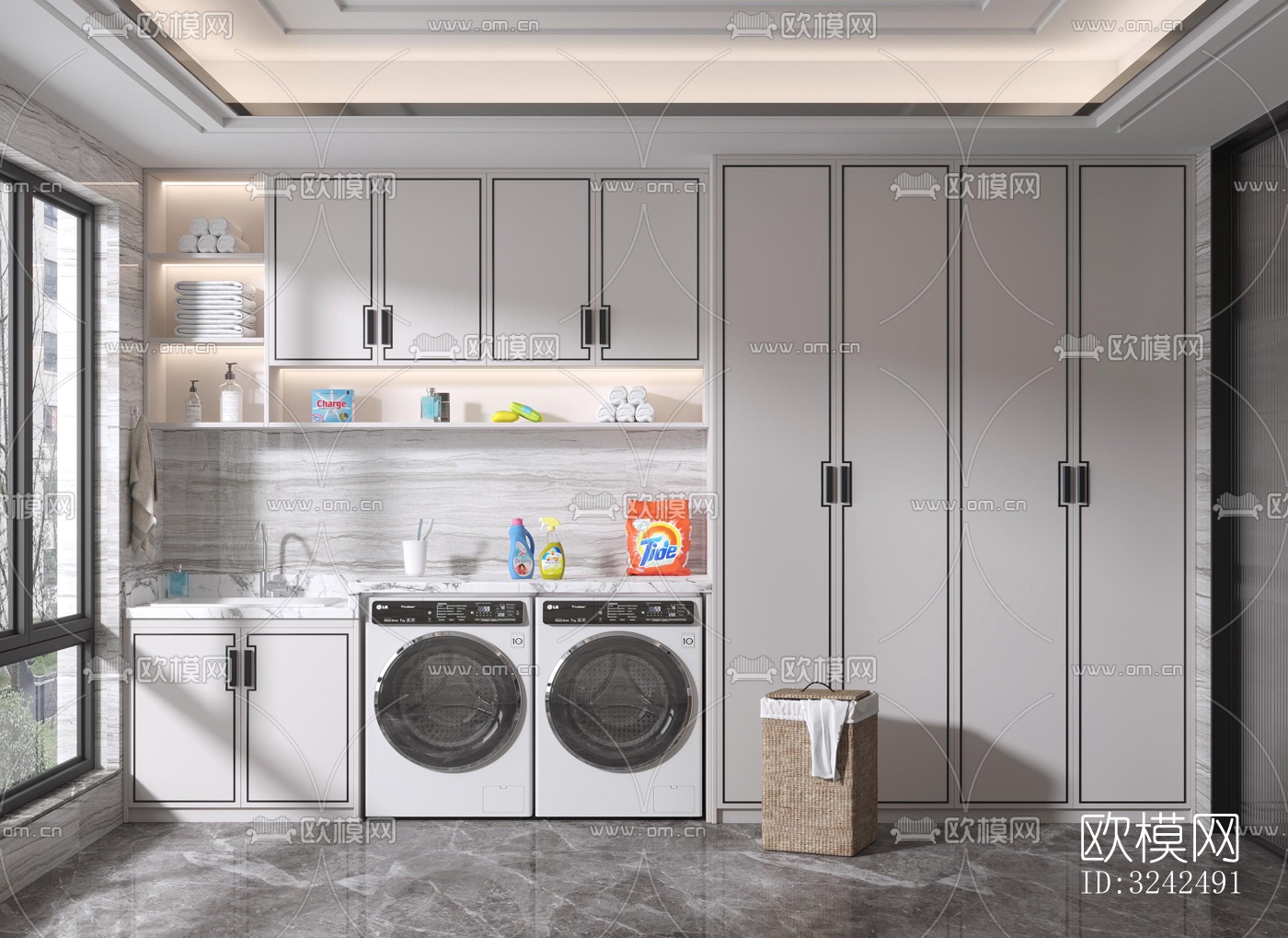 现代阳台花园效果图下载（渲染图3）