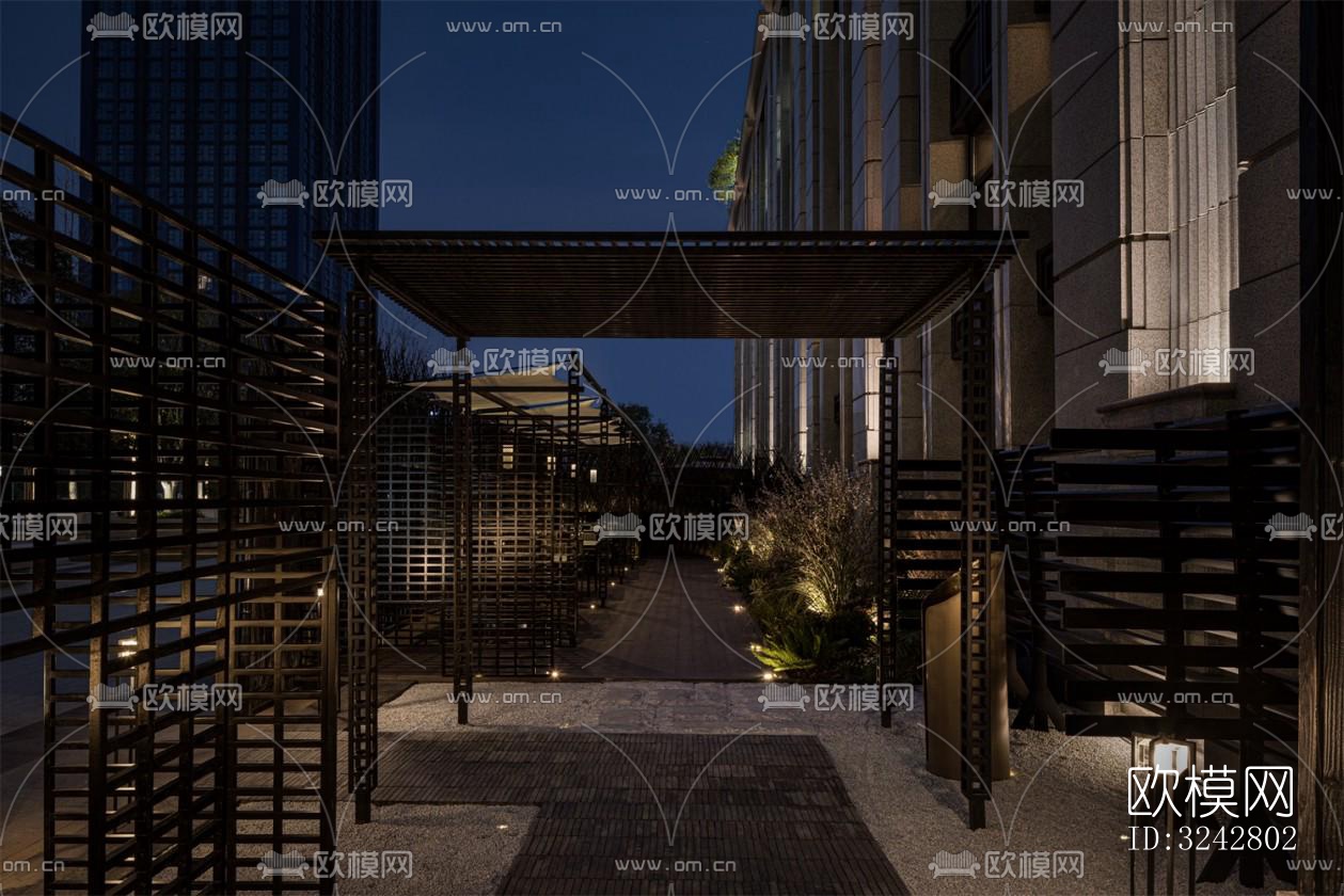 新中式中餐厅效果图下载（渲染图14）