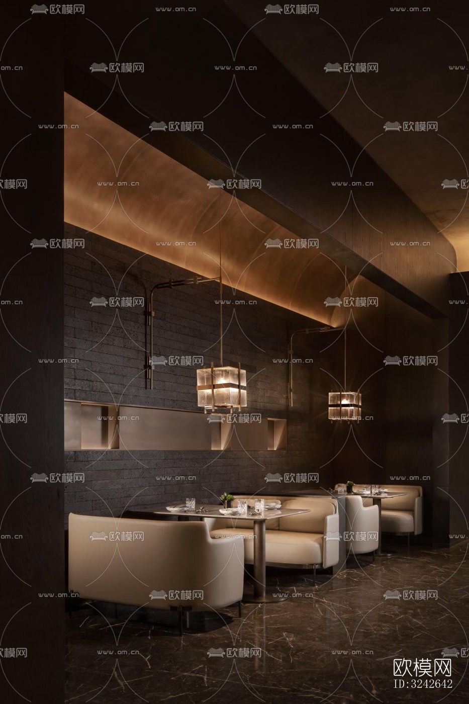 新中式中餐厅效果图下载（渲染图8）