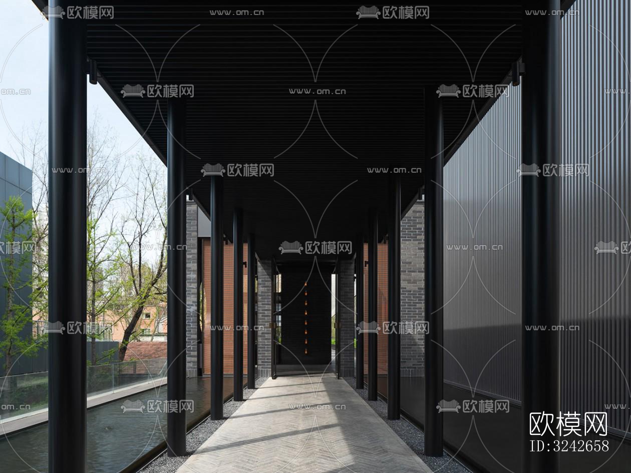 新中式中餐厅效果图下载（渲染图9）