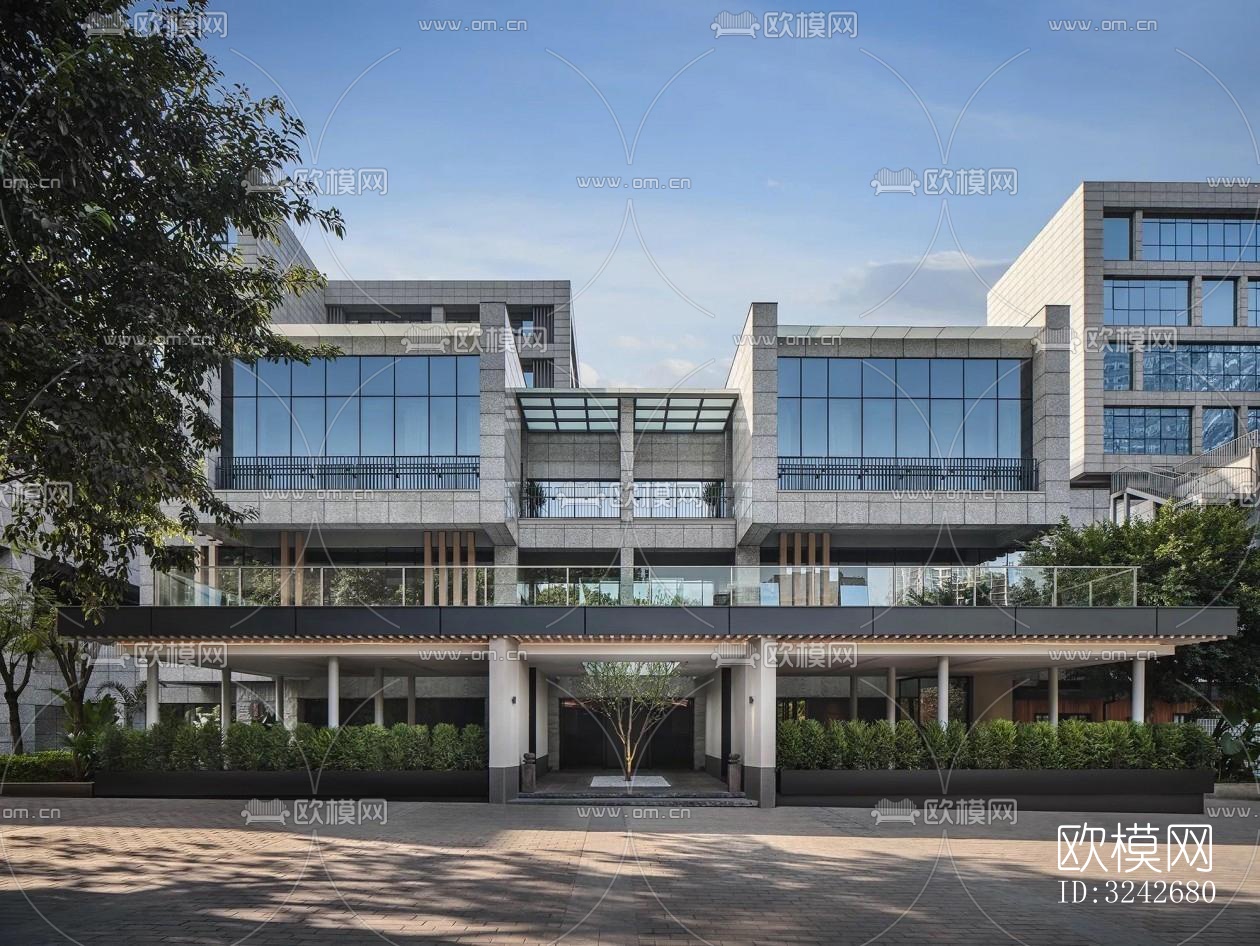 新中式中餐厅效果图下载（渲染图16）