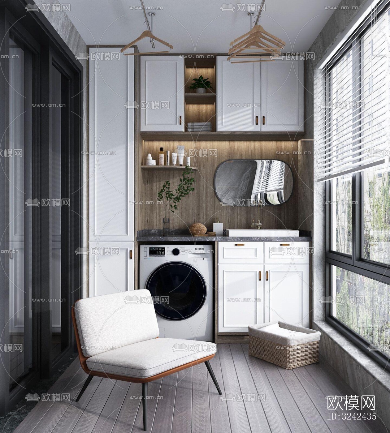 现代阳台花园效果图下载（渲染图2）