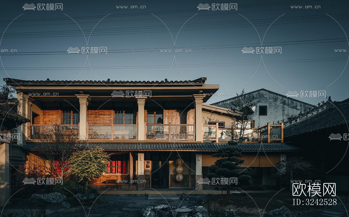 中式中餐厅效果图下载（渲染图4）