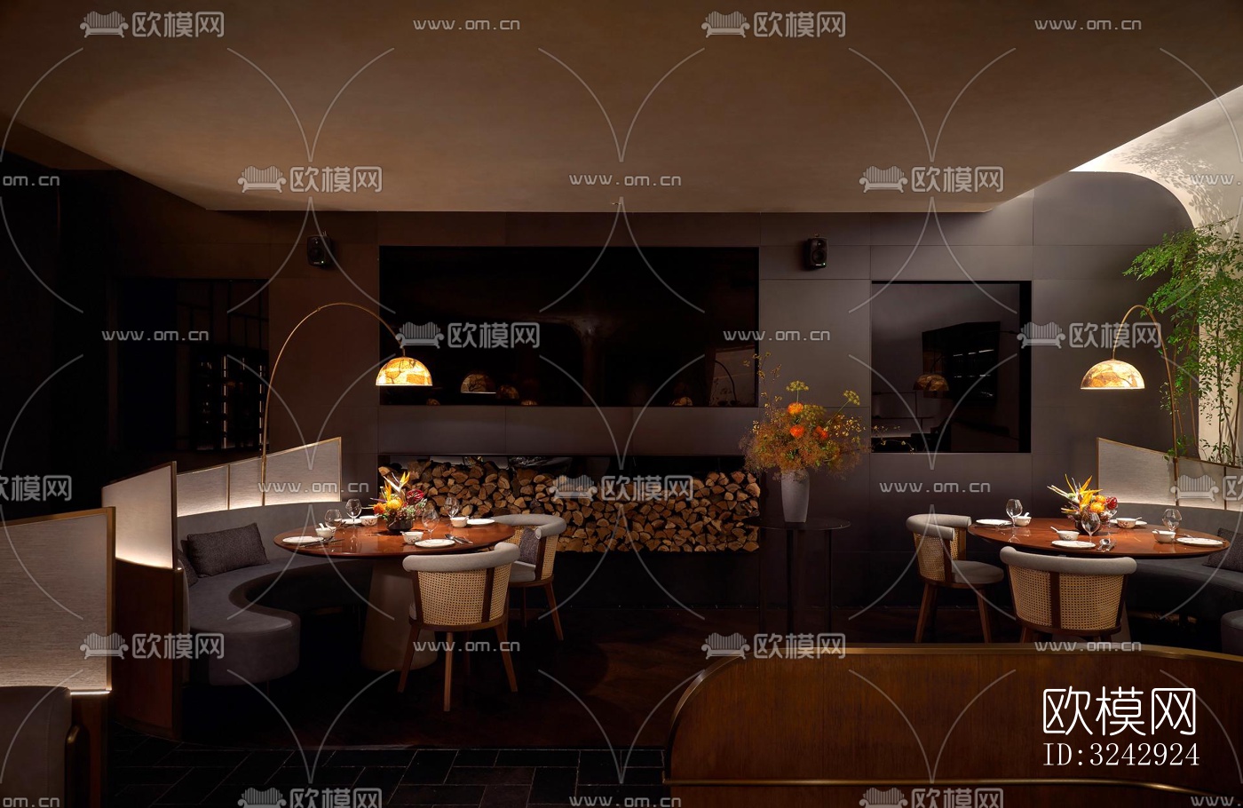 现代中餐厅效果图下载（渲染图16）