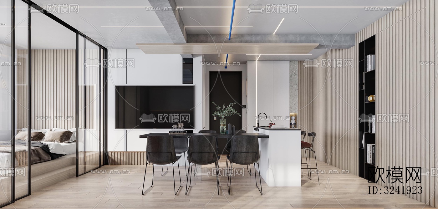 现代公寓效果图下载（渲染图8）