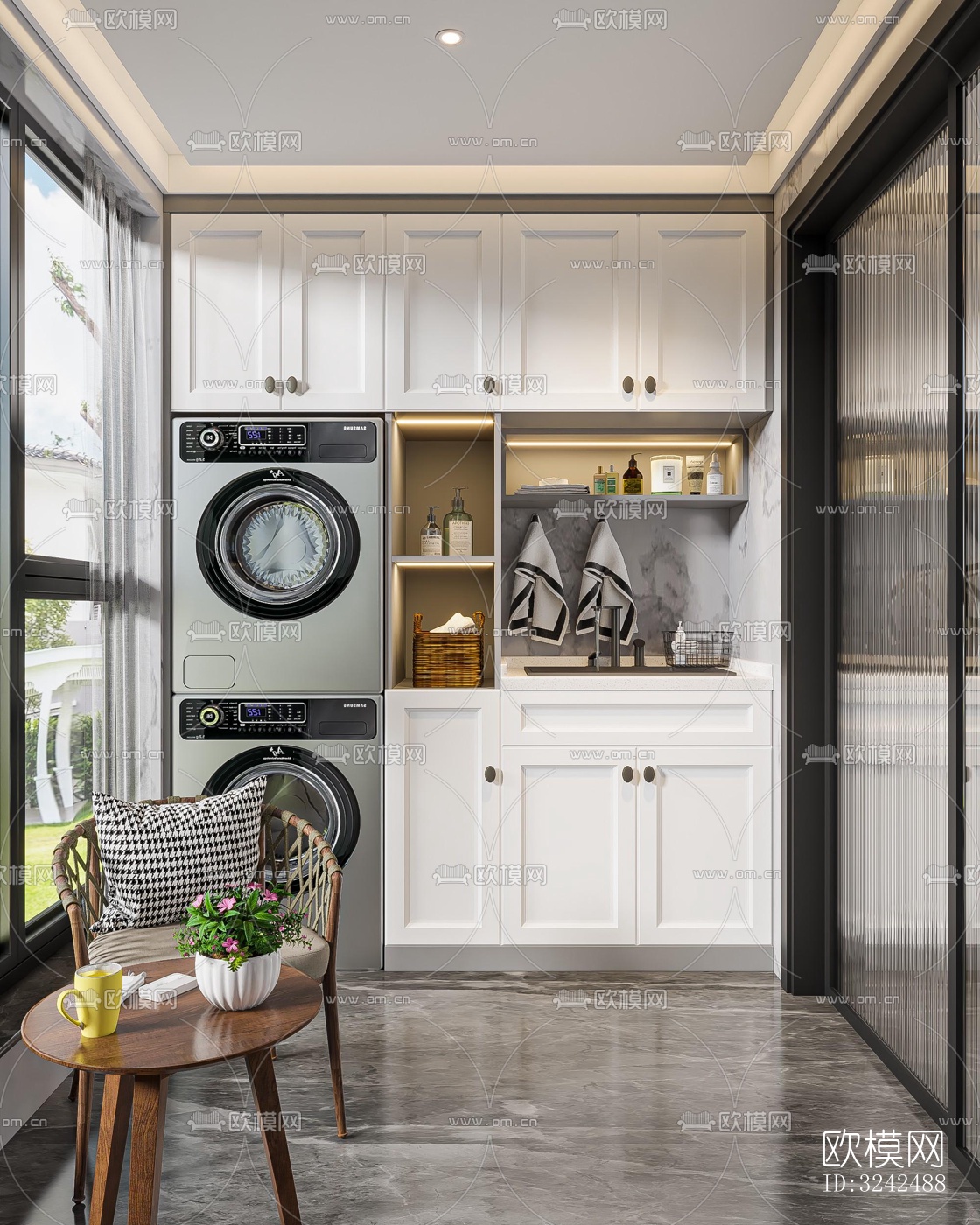 现代阳台花园效果图下载（渲染图4）