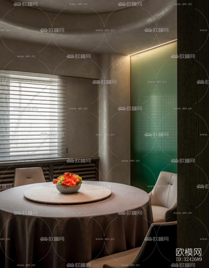 新中式中餐厅效果图下载（渲染图10）