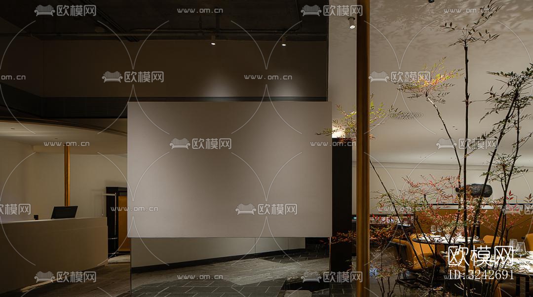 新中式中餐厅效果图下载（渲染图9）