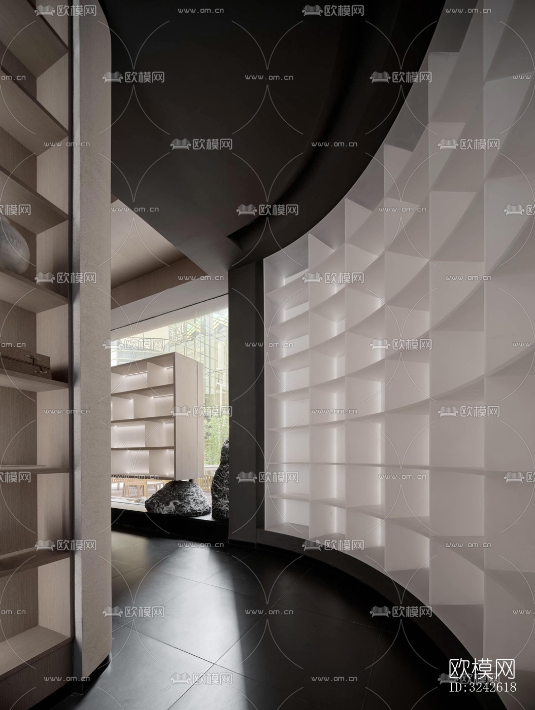 新中式中餐厅效果图下载（渲染图9）