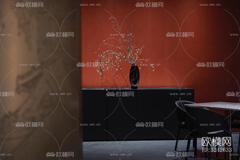 新中式中餐厅效果图下载（渲染图11）