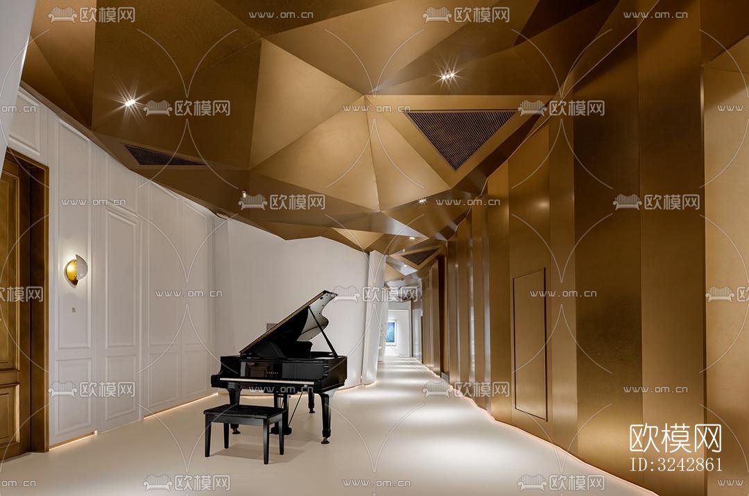 新中式中餐厅效果图下载（渲染图5）