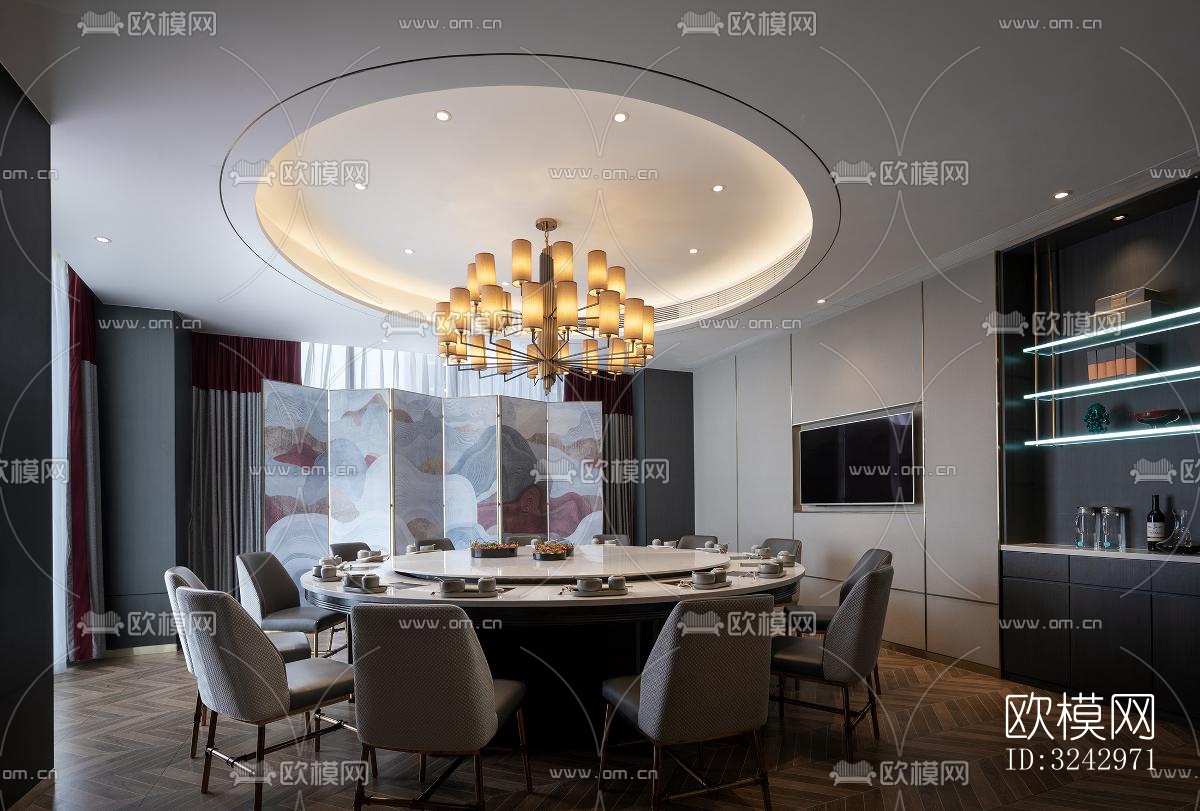 现代中餐厅效果图下载（渲染图15）