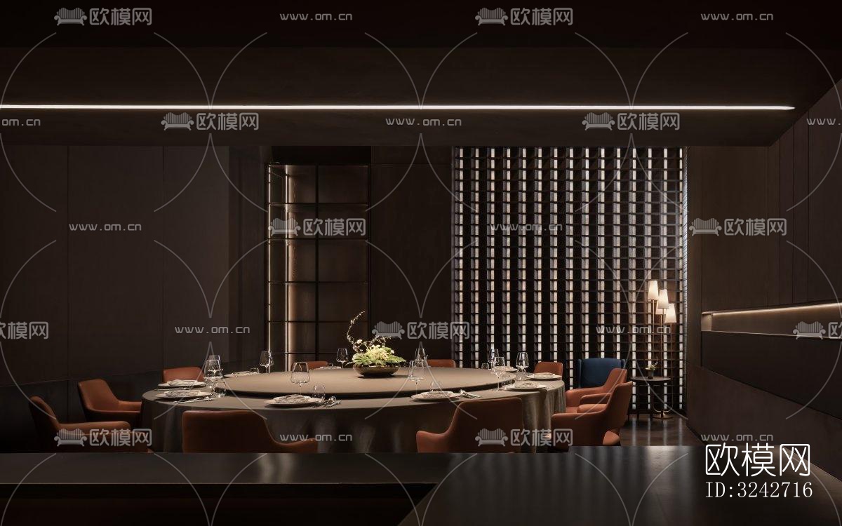 新中式中餐厅效果图下载（渲染图11）