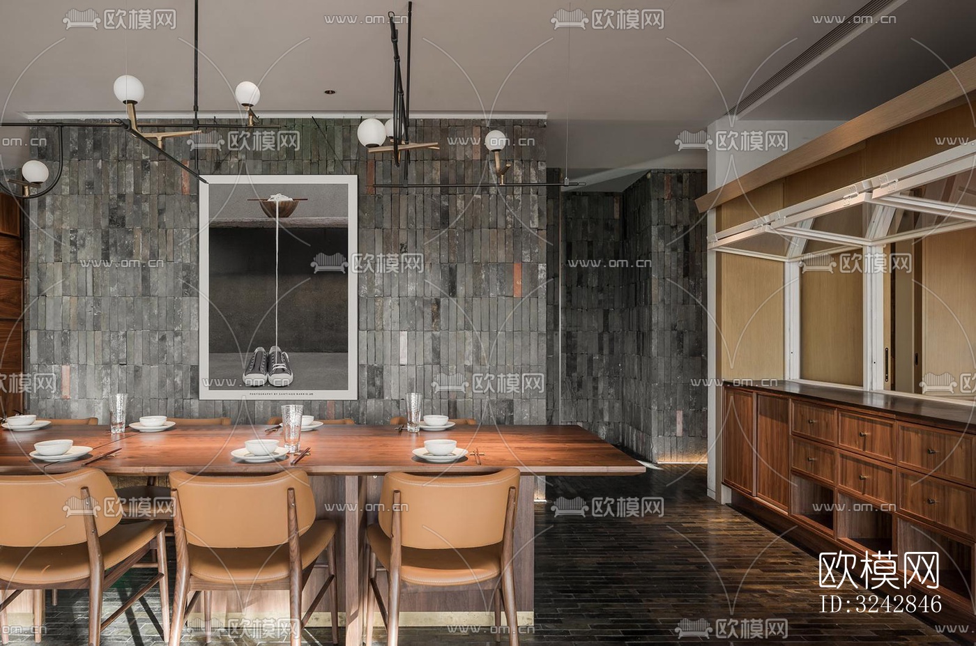 新中式中餐厅效果图下载（渲染图13）