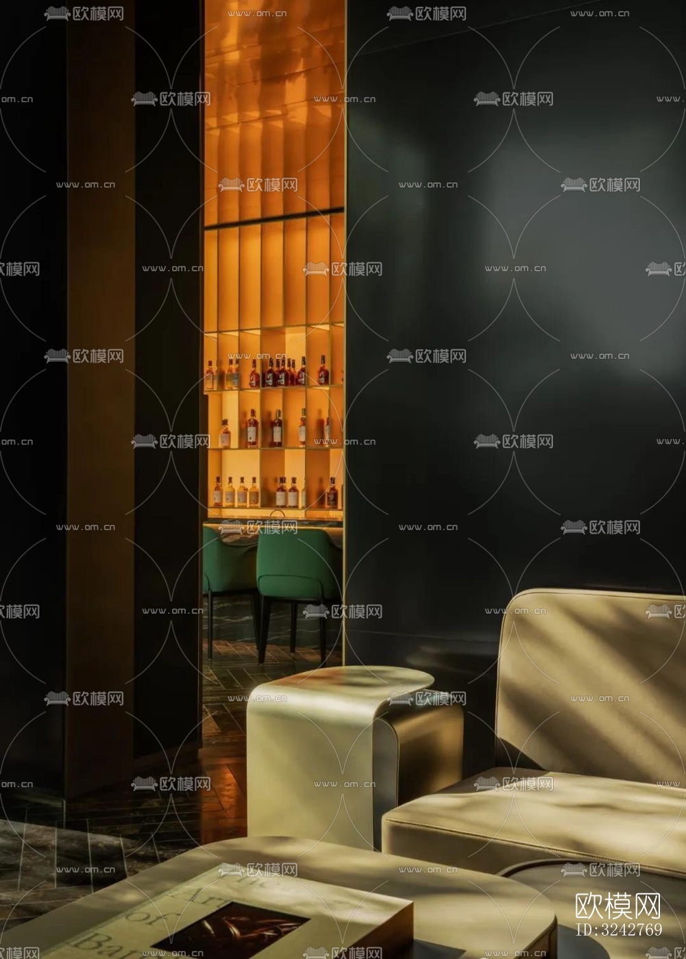 新中式中餐厅效果图下载（渲染图13）