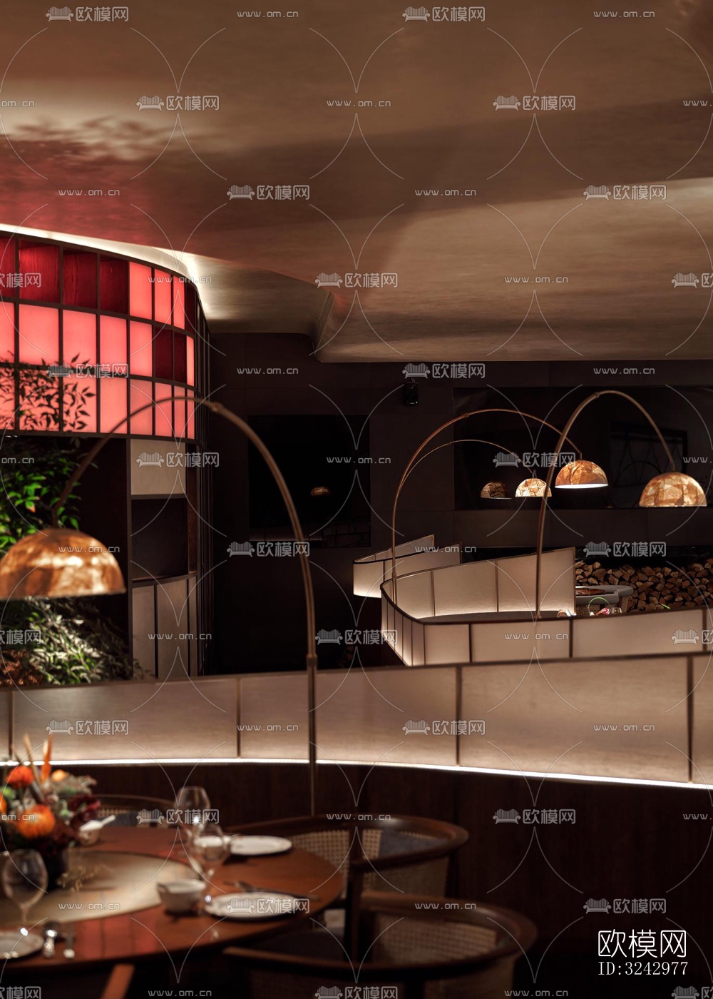 现代中餐厅效果图下载（渲染图18）