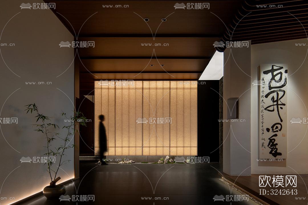 新中式中餐厅效果图下载（渲染图18）