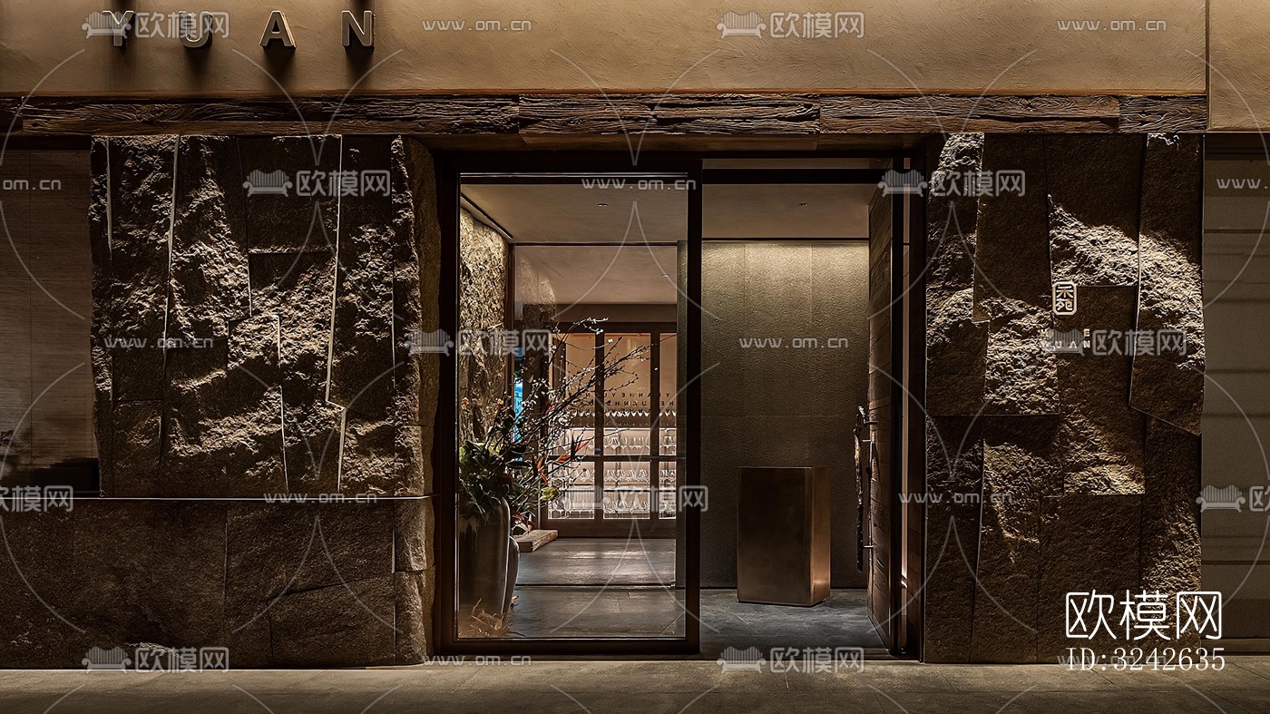 新中式中餐厅效果图下载（渲染图11）