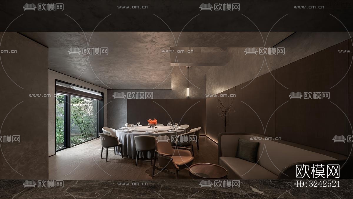 中式中餐厅效果图下载（渲染图9）