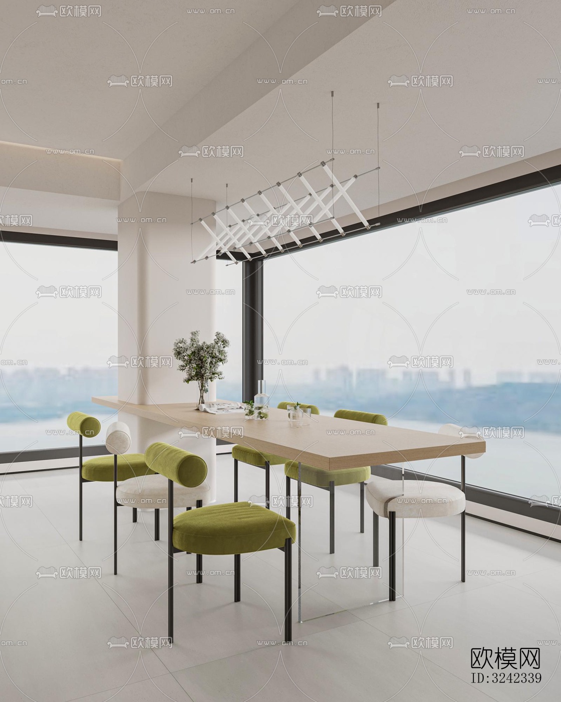 现代客餐厅效果图下载（渲染图6）