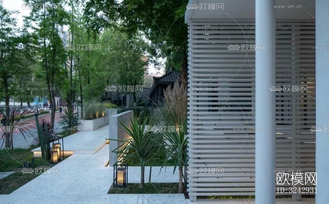 现代中餐厅效果图下载（渲染图1）